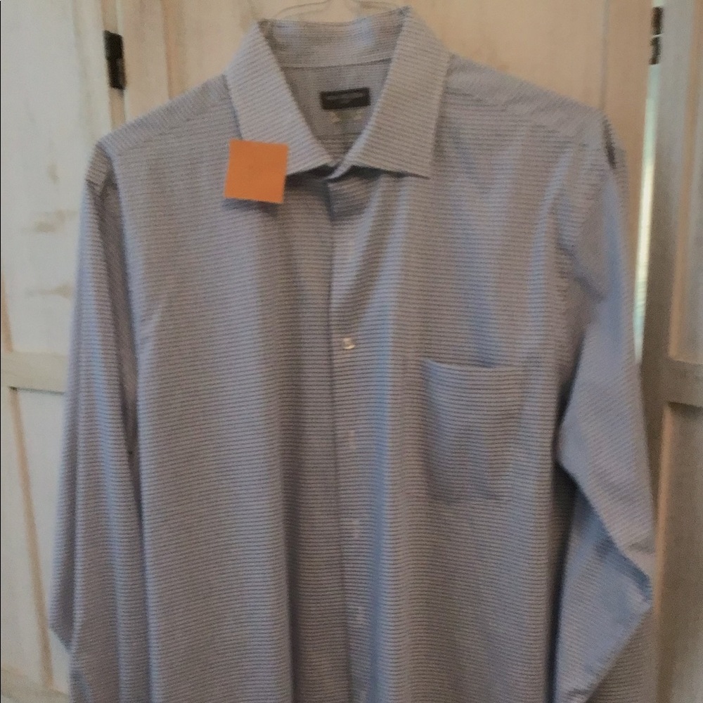 Van Heusen Blue/White check dress shirt16 1/2 sleeve 34-35